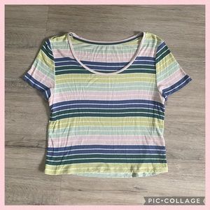 ⭐️AMERICAN EAGLE⭐️ STRIPED CROP TEE